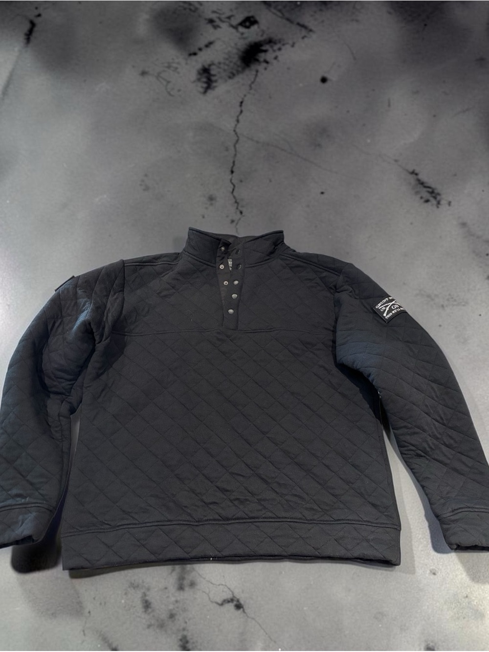 Grunt Style Black Quilted Pullover Sweater